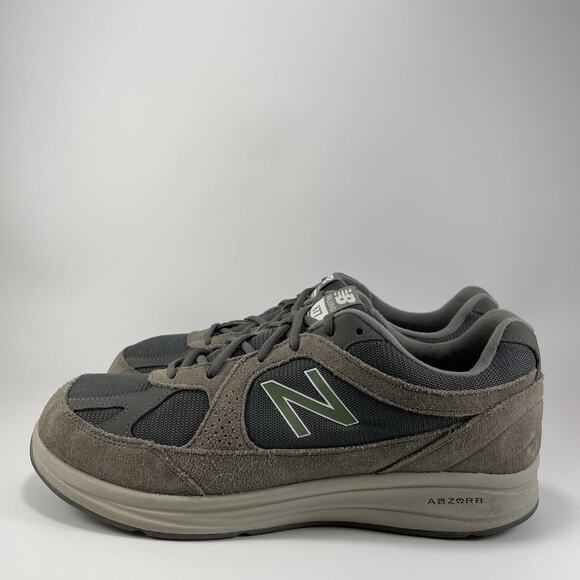 New Balance 877 Walking Shoes Mens Size 10.5 Extra Wide EEEE Gray Suede Lace Up - Picture 3 of 9